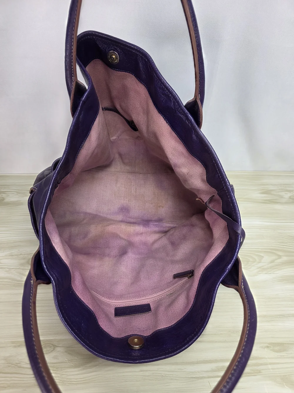 Dooney & Bourke Purple Leather Tote Bag